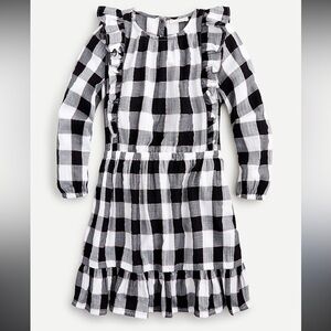 Crewcuts Girls' ruffle bib dress in buffalo check